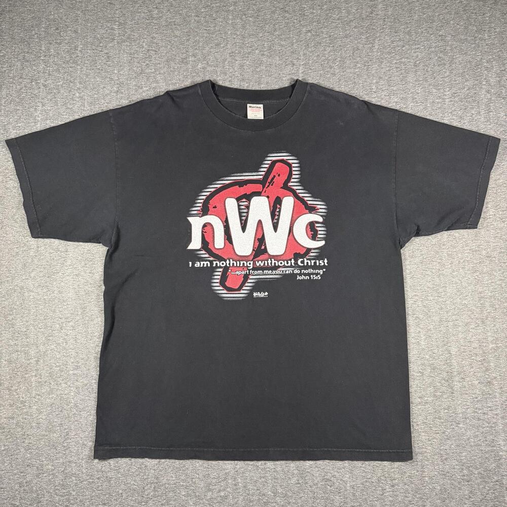 Vintage Murina Shirt Mens 2XL Black NWc Nothing Without Christ Christian Tee